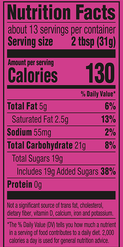 Fruity PEBBLES Frosting Nutrition Facts Label