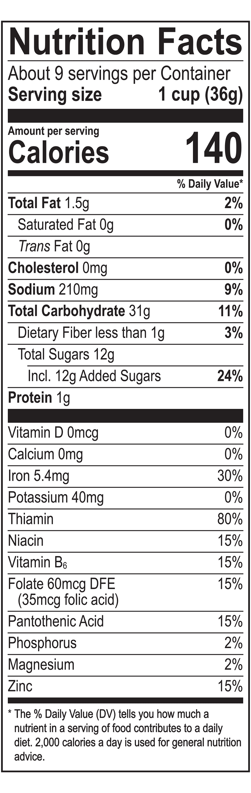 Fruity PEBBLES Crunch'd Cereal Nutrition Facts