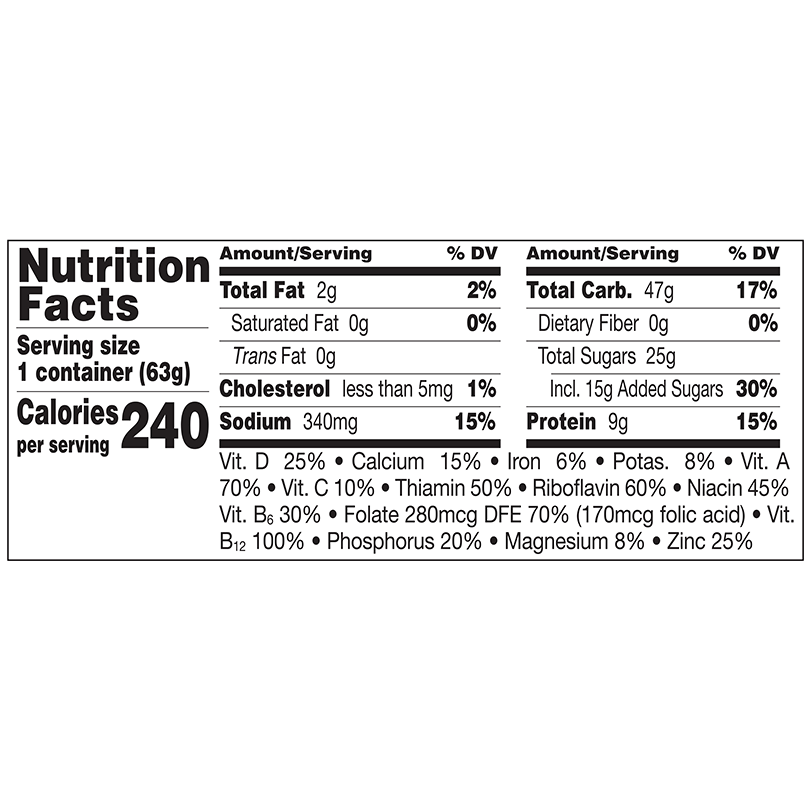 OK Go! Fruity PEBBLES Cereal Nutrition Facts
