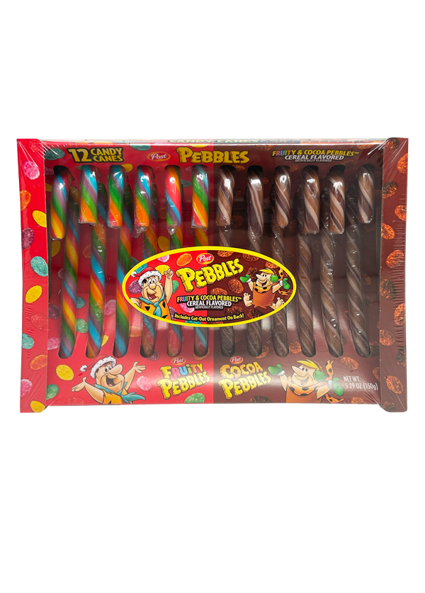 Fruity and Cocoa PEBBLES Flavored Candy Canes