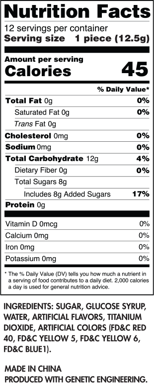 Fruity and Cocoa PEBBLES Candy Cane Nutrition Information